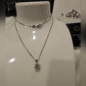 NEW 1.0carat Moissanite Diamond Necklace/ GRA Certificate/ Chain Is S925